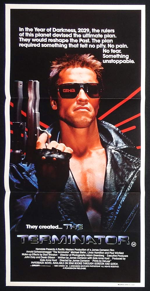 THE TERMINATOR Original Daybill Movie Poster Arnold Schwarzenegger