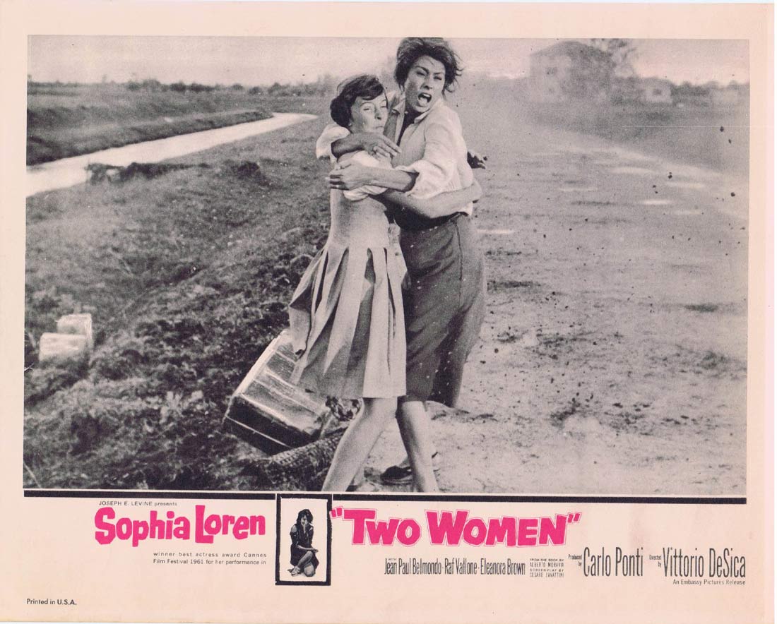 TWO WOMEN Original Lobby Card 7 Sophia Loren Jean-Paul Belmondo