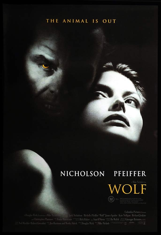 WOLF Original Australian One Sheet Movie Poster Jack Nicholson Michelle Pfeiffer