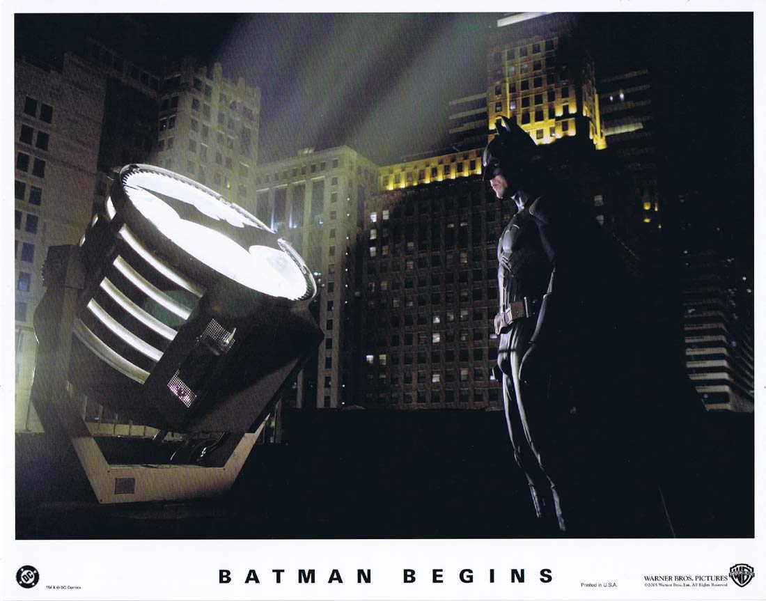 BATMAN BEGINS Original US Lobby Card 10 Christian Bale Michael Caine Liam Neeson