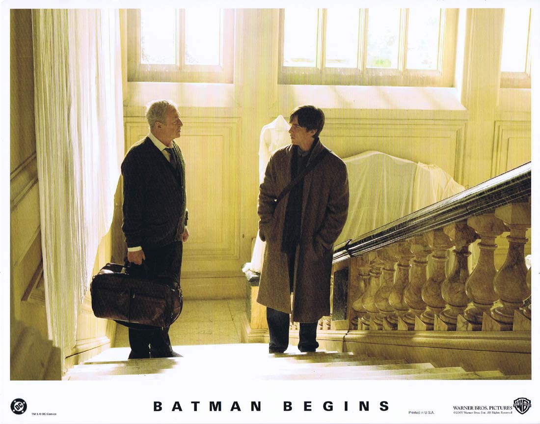 BATMAN BEGINS Original US Lobby Card 6 Christian Bale Michael Caine Liam Neeson