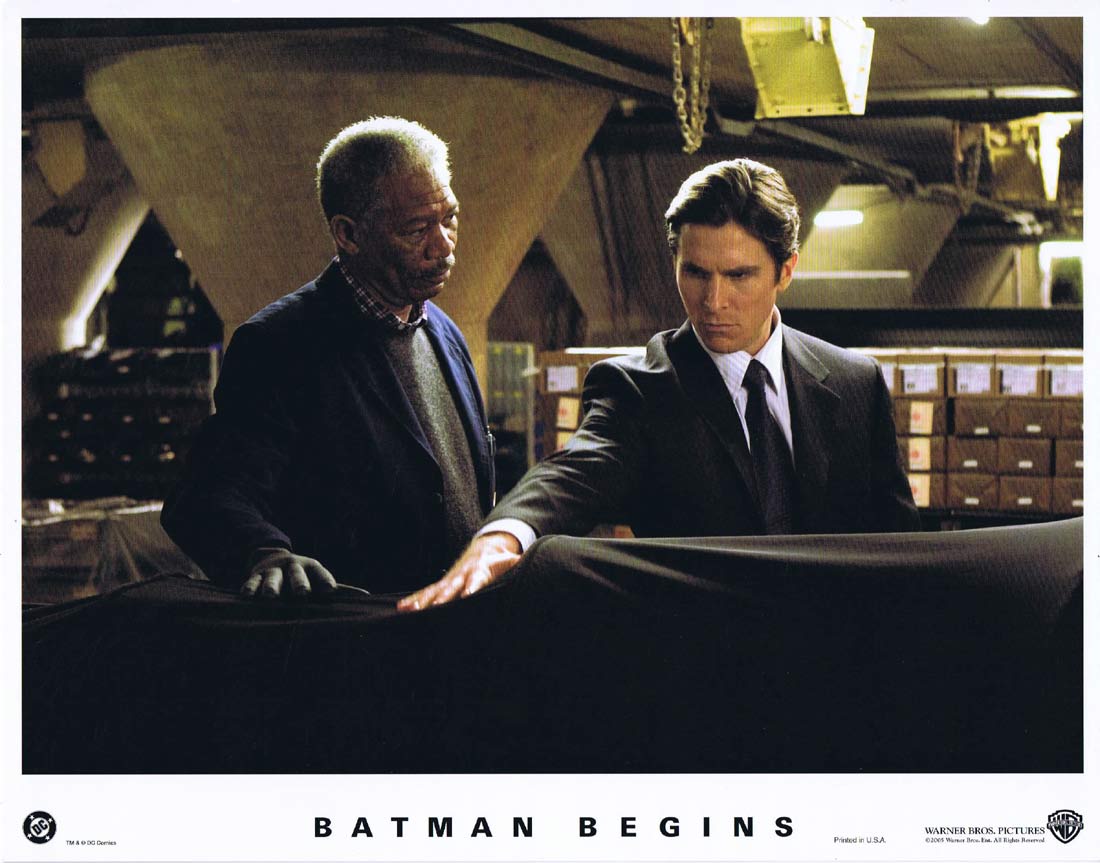 BATMAN BEGINS Original US Lobby Card 7 Christian Bale Michael Caine Liam Neeson