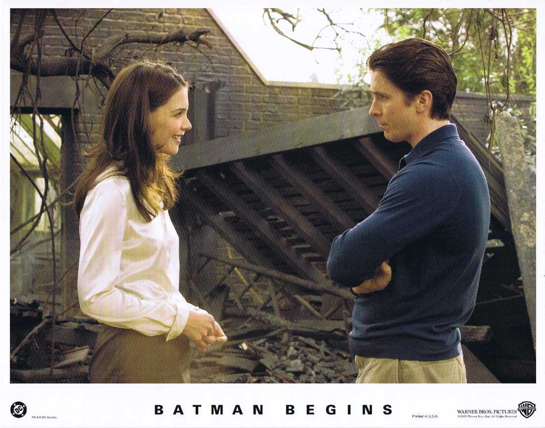 BATMAN BEGINS Original US Lobby Card 8 Christian Bale Michael Caine Liam Neeson