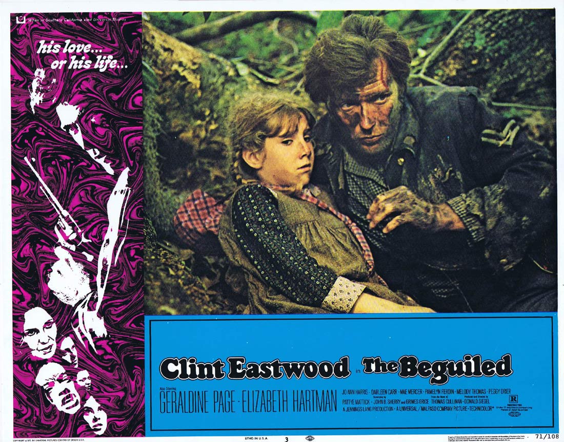 THE BEGUILED Original Lobby Card 3 Clint Eastwood Geraldine Page