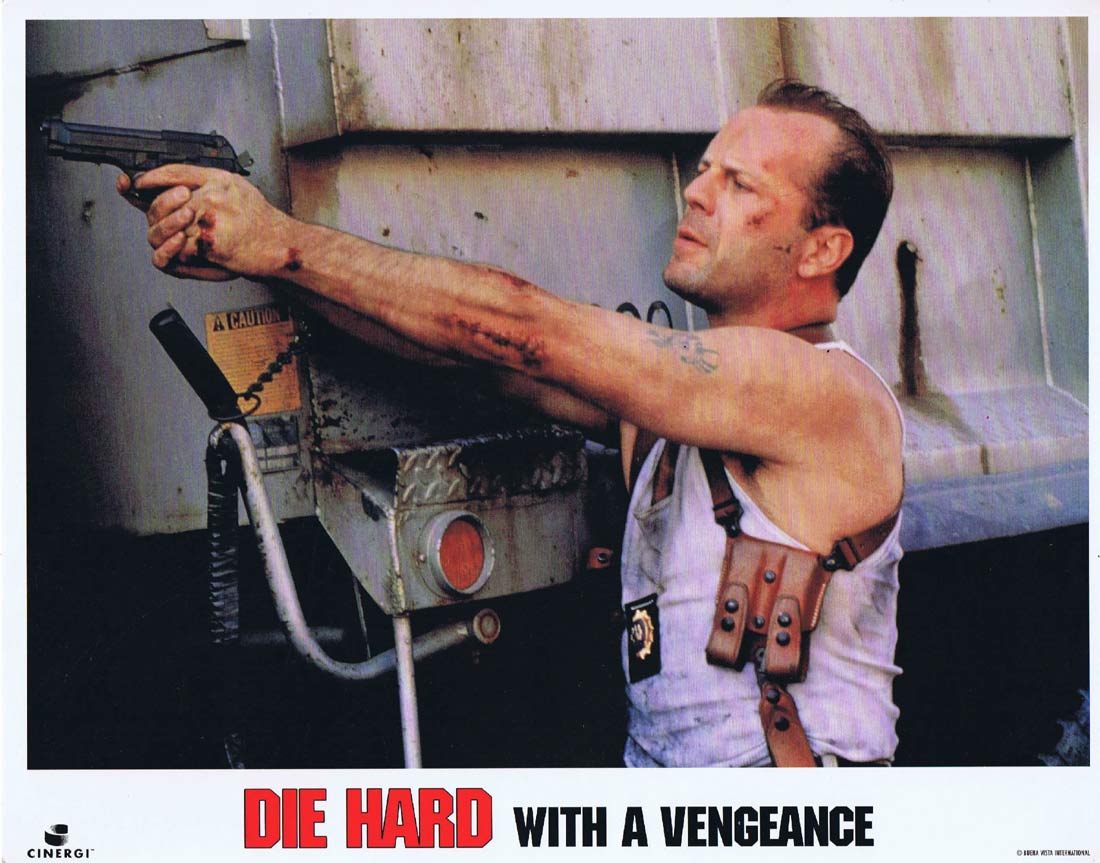 DIE HARD WITH A VENGEANCE Original US Lobby Card 3 Bruce Willis Jeremy Irons