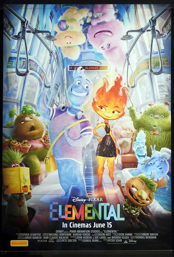 ELEMENTAL Original DS AU Teaser One Sheet Movie Poster Leah Lewis Disney