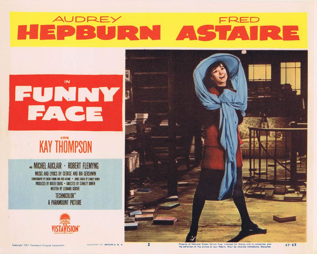 FUNNY FACE Original US Lobby Card 2 Fred Astaire Audrey Hepburn