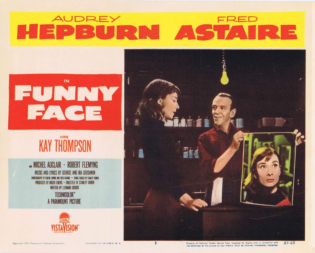 FUNNY FACE Original US Lobby Card 3 Fred Astaire Audrey Hepburn
