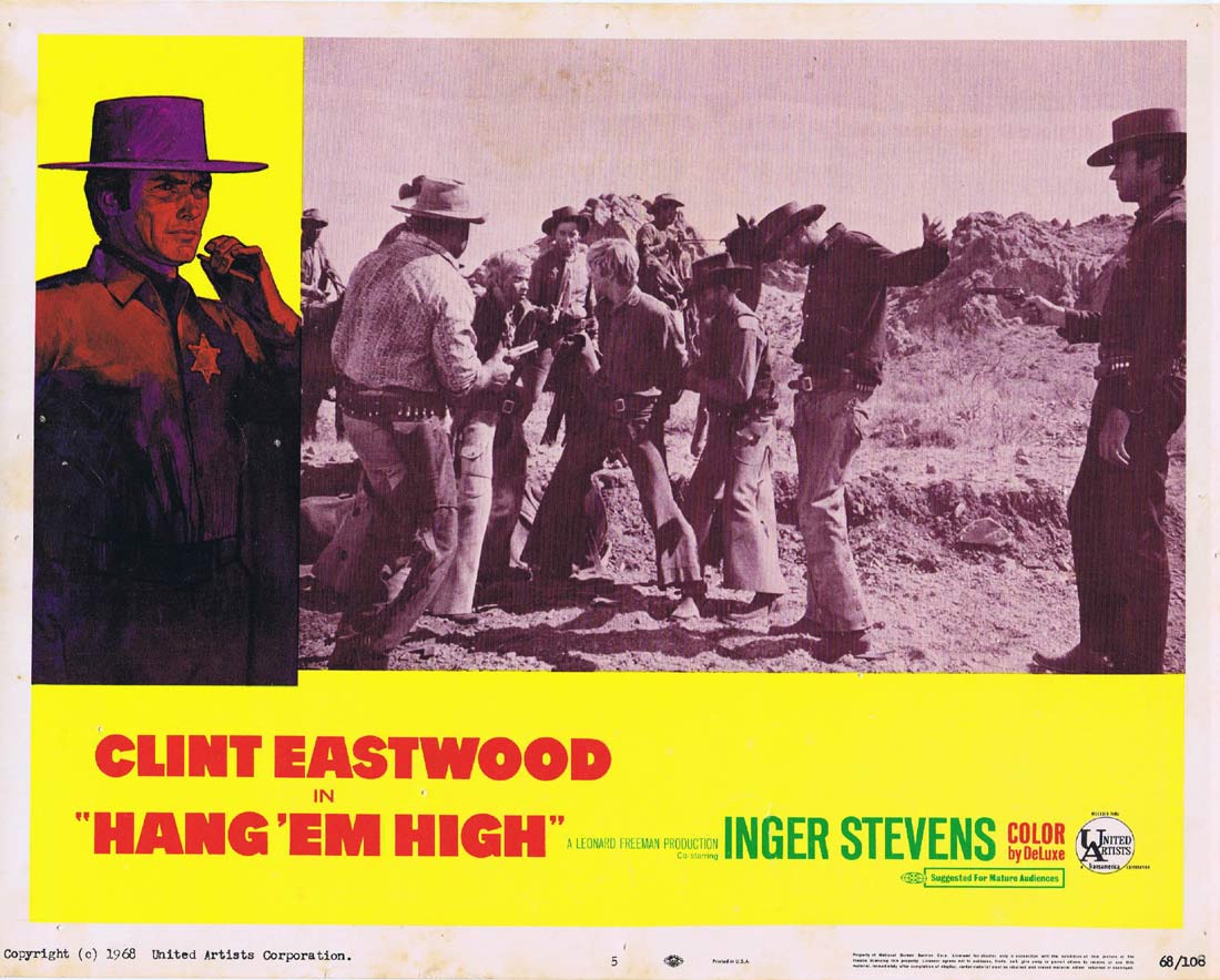 HANG EM HIGH Original Lobby Card 5 Clint Eastwood Inger Stevens