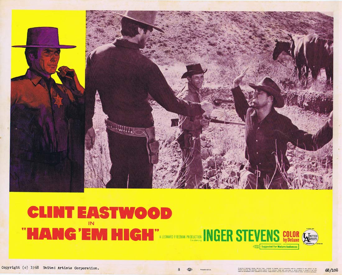 HANG EM HIGH Original Lobby Card 8 Clint Eastwood Inger Stevens