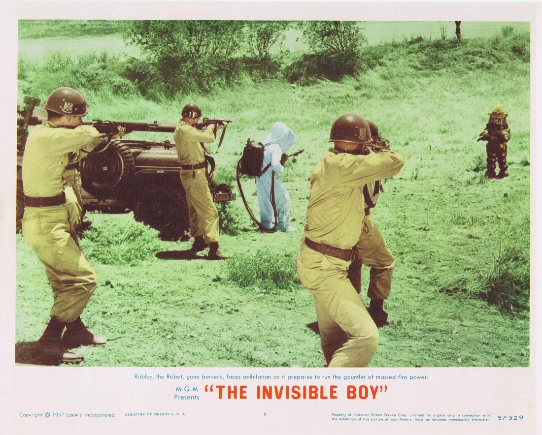 THE INVISIBLE BOY Original US Lobby Card 3 Richard Eyer Robby the Robot
