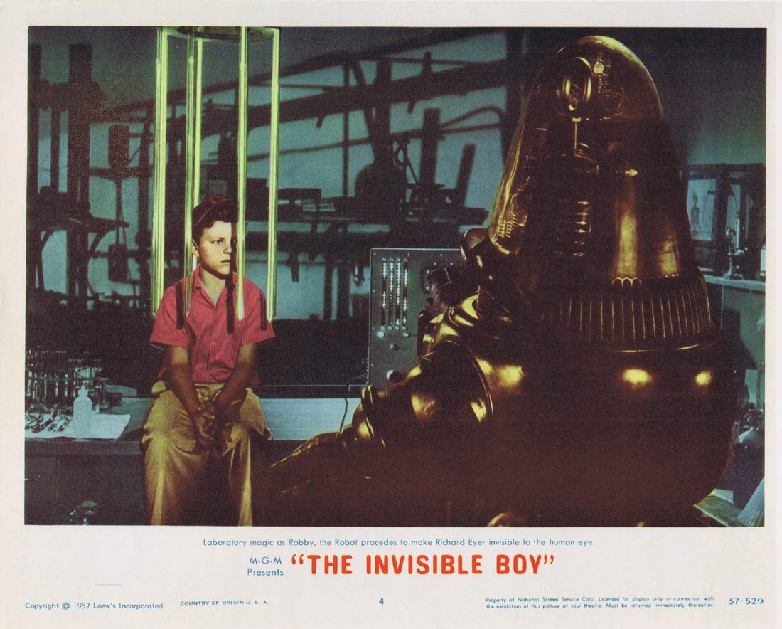 THE INVISIBLE BOY Original US Lobby Card 4 Richard Eyer Robby the Robot