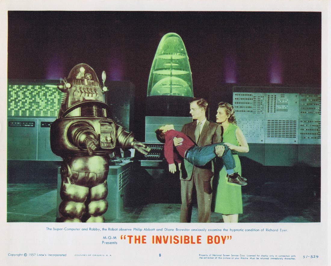 THE INVISIBLE BOY Original US Lobby Card 8 Richard Eyer Robby the Robot