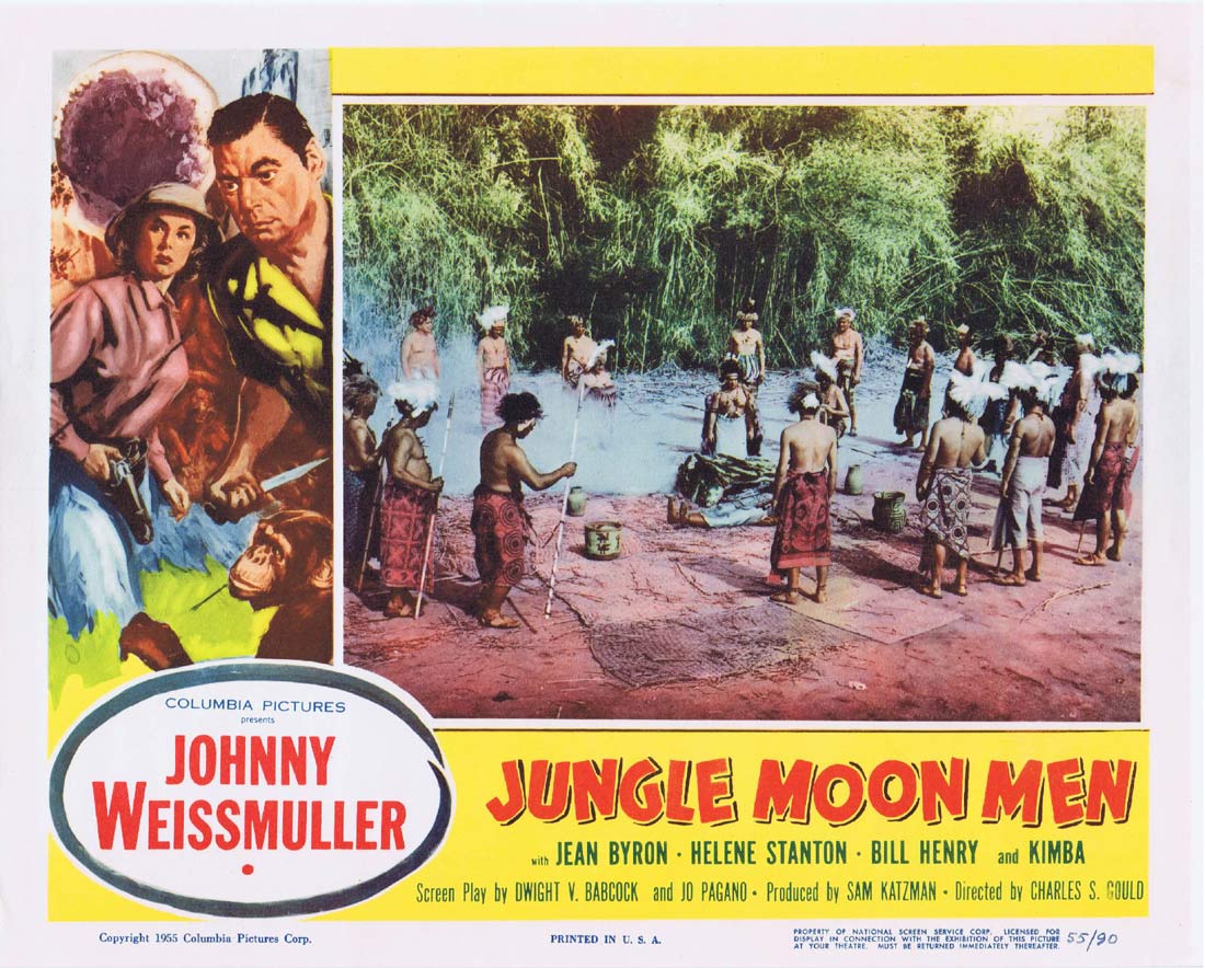 JUNGLE MOON MEN 1955 Lobby Card 8 Jungle Jim Johnny Weissmuller