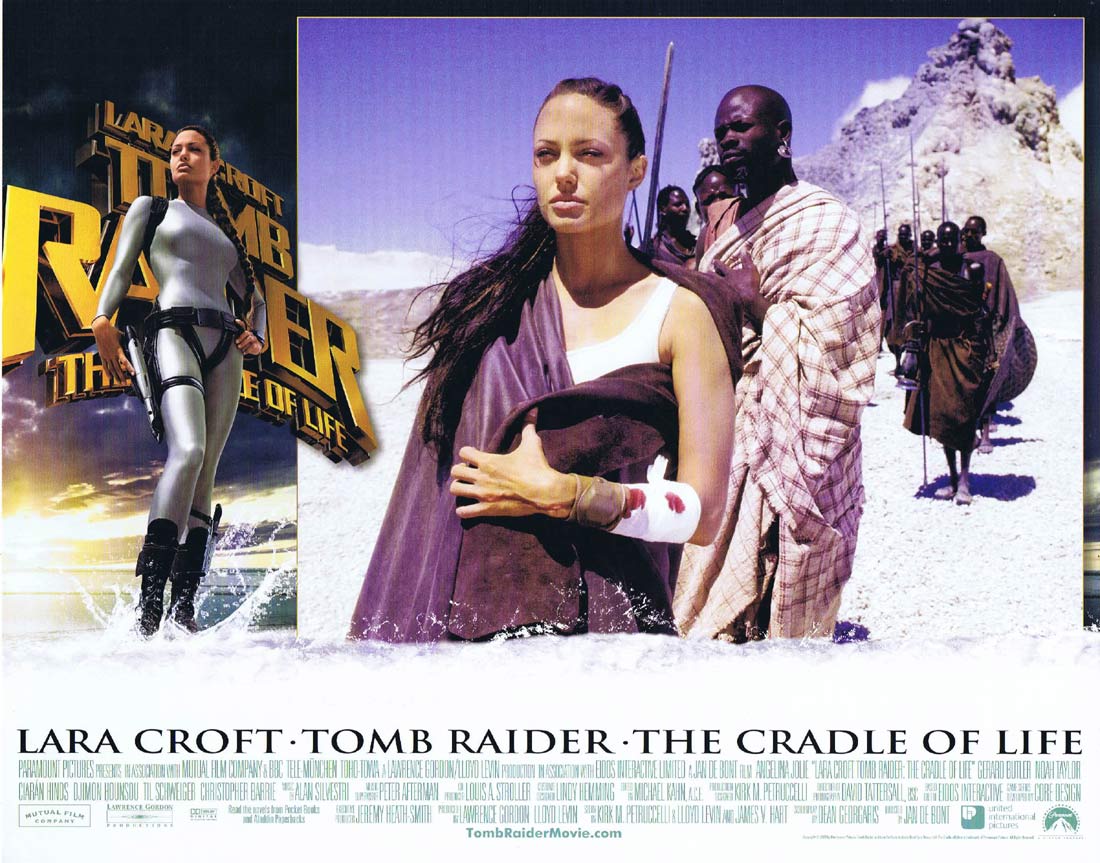 LARA CROFT TOMB RAIDER THE CRADLE OF LIFE Original US Lobby Card 3 Angelina Jolie
