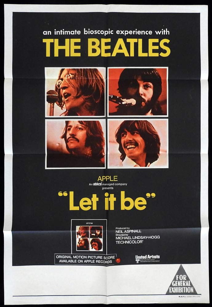 LET IT BE Original Aust One sheet Movie Poster The Beatles