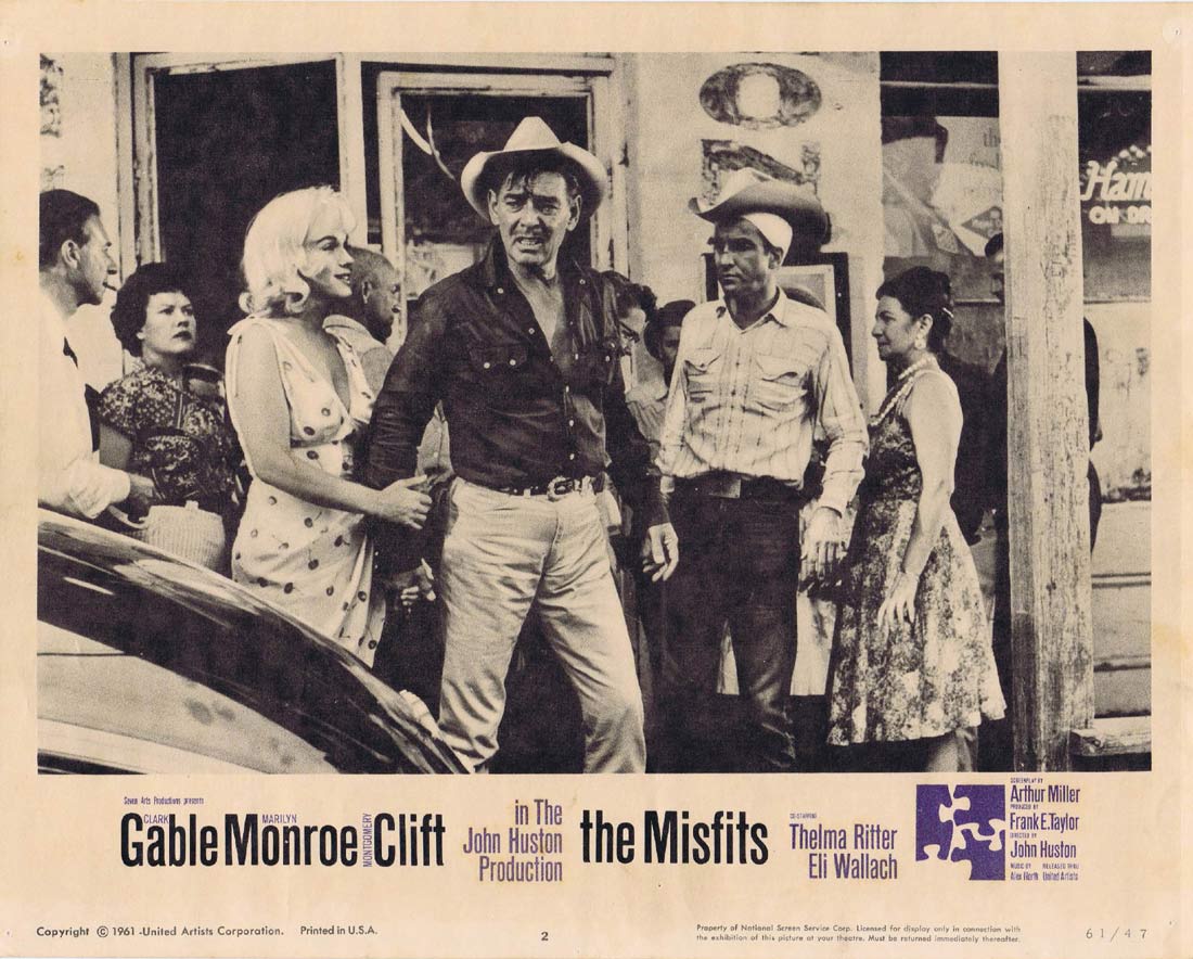 THE MISFITS Original Lobby Card 2 Marilyn Monroe Clark Gable
