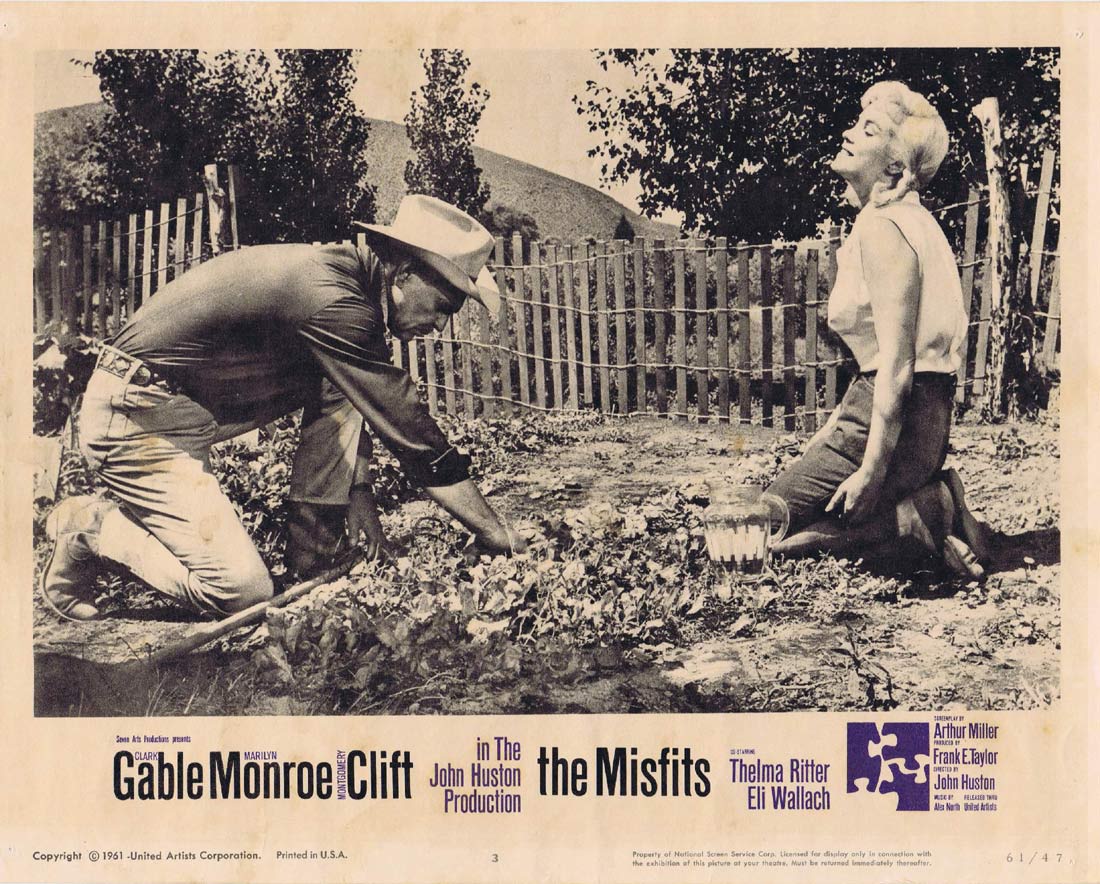 THE MISFITS Original Lobby Card 3 Marilyn Monroe Clark Gable