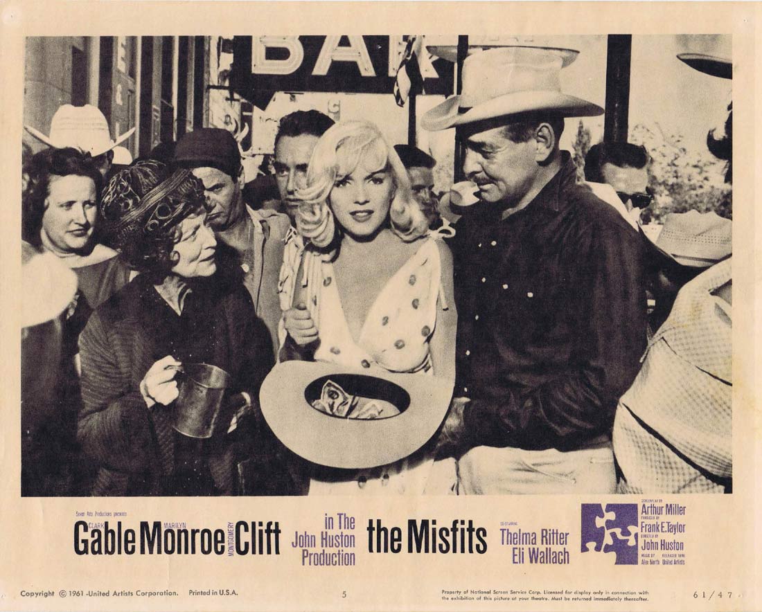 THE MISFITS Original Lobby Card 5 Marilyn Monroe Clark Gable