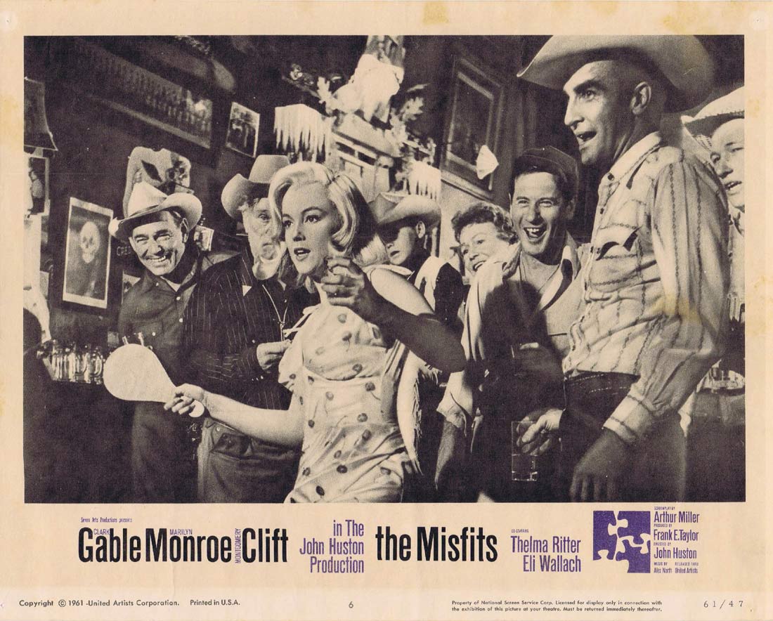 THE MISFITS Original Lobby Card 6 Marilyn Monroe Clark Gable