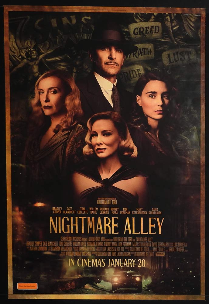 NIGHTMARE ALLEY Original DS Australian One Sheet Movie Poster Bradley Cooper Cate Blanchett Toni Collette