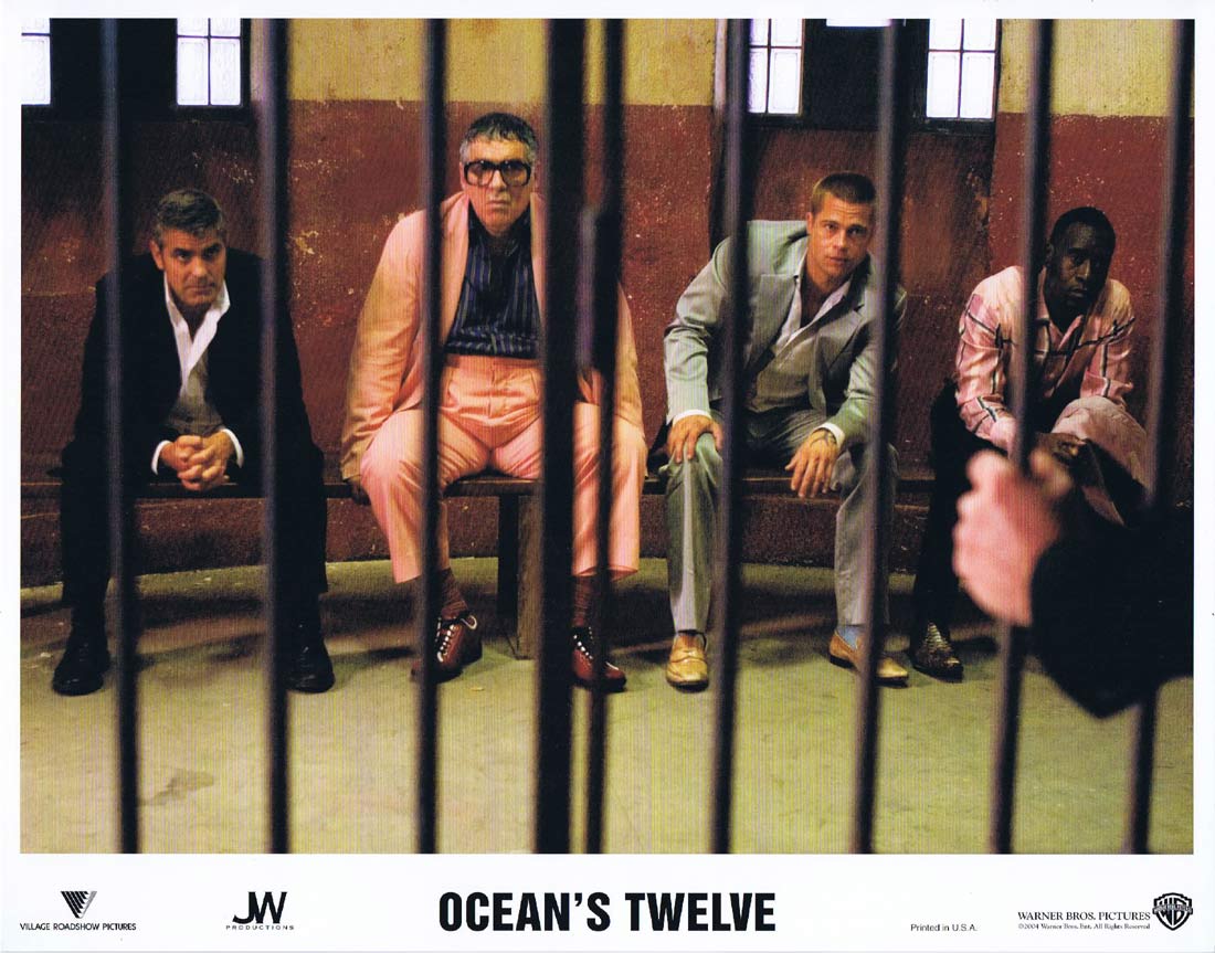 OCEANS TWELVE Original US Lobby Card 1 George Clooney Brad Pitt