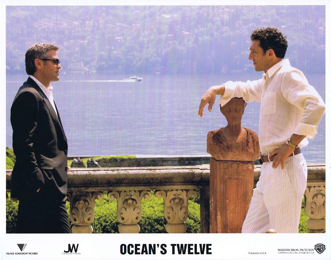 OCEANS TWELVE Original US Lobby Card 10 George Clooney Brad Pitt