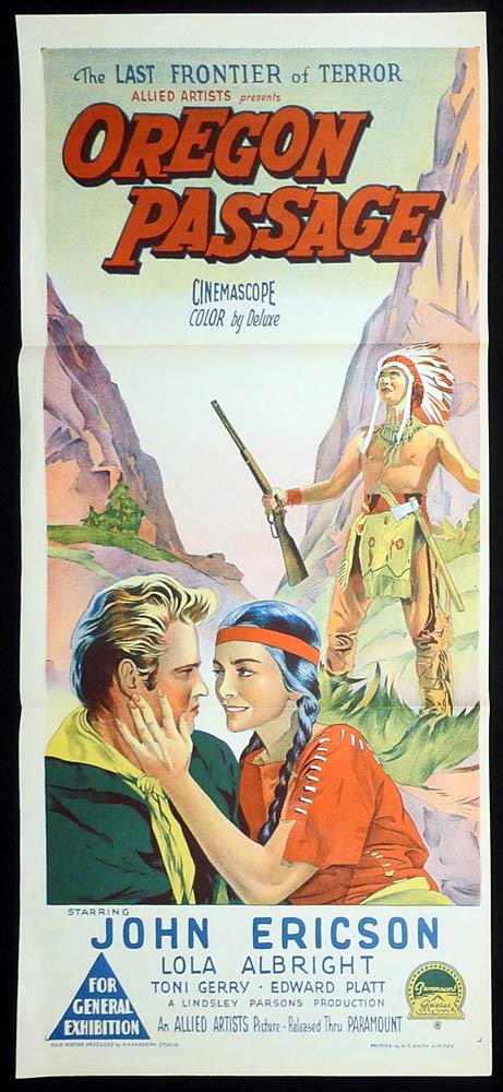 OREGON PASSAGE Original Daybill Movie Poster John Ericson 1957
