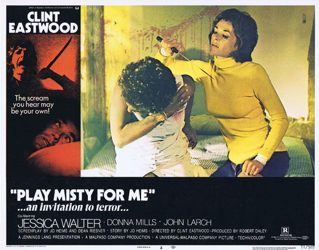 PLAY MISTY FOR ME Original US Lobby Card 2 Clint Eastwood Jessica Walter