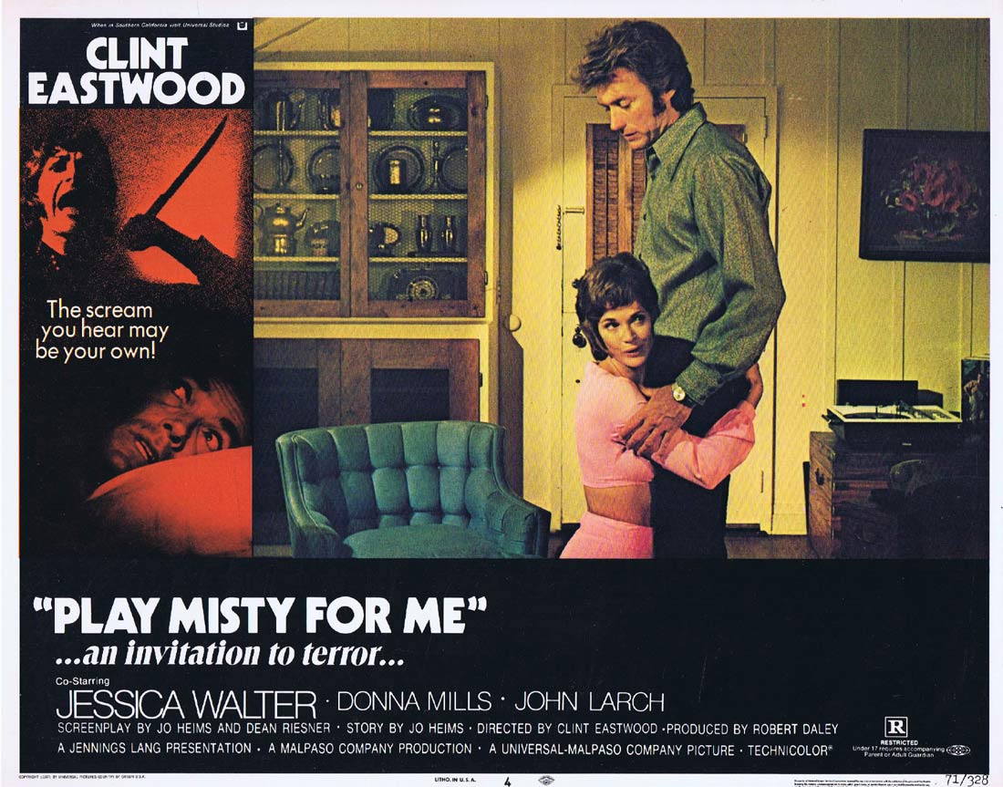 PLAY MISTY FOR ME Original US Lobby Card 4 Clint Eastwood Jessica Walter