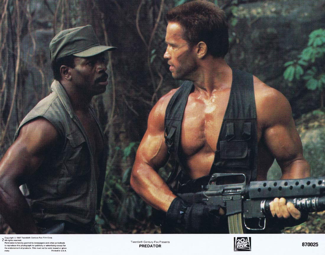 PREDATOR Original US Lobby Card 2 Arnold Schwarzenegger Carl Weathers