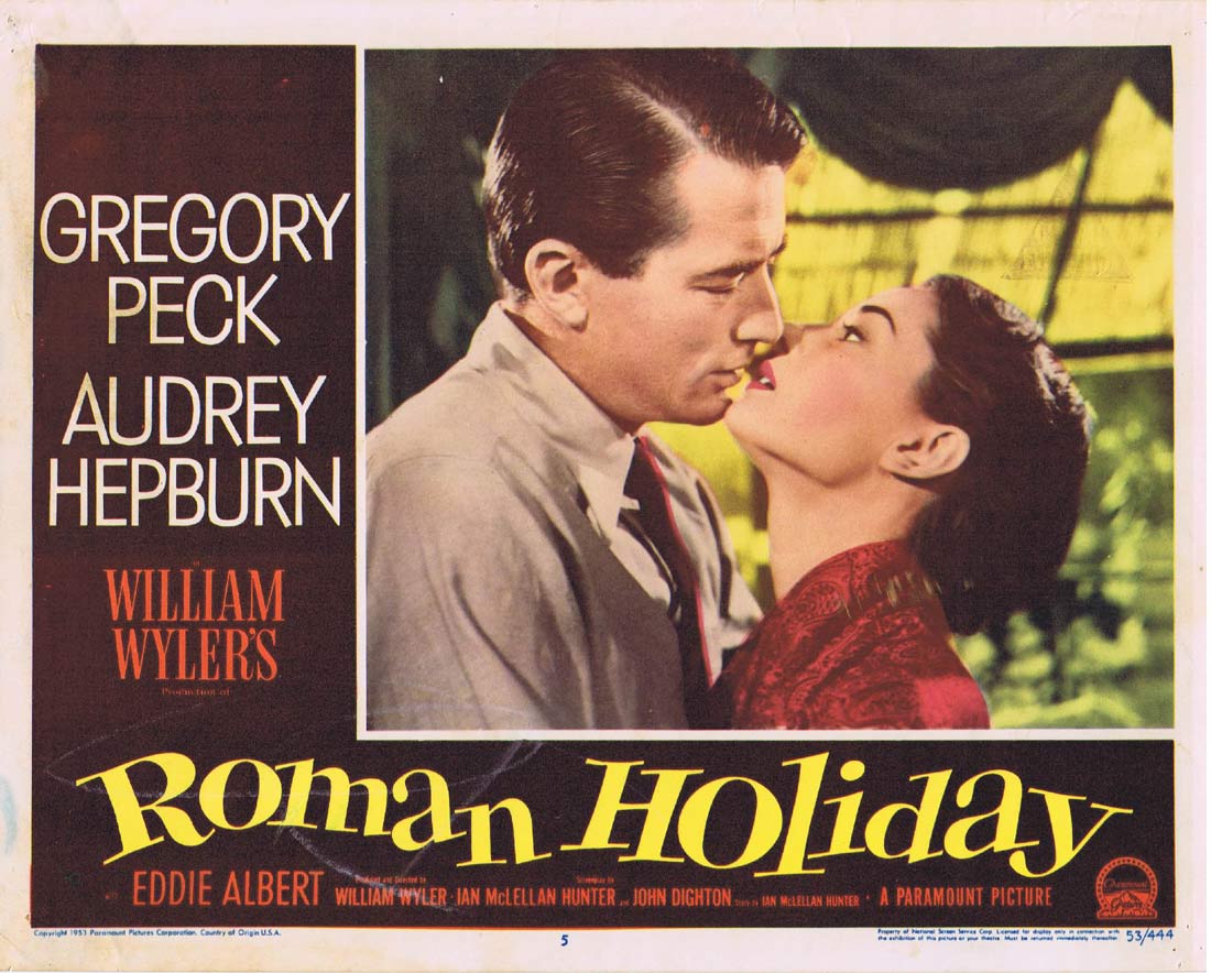 ROMAN HOLIDAY Original US Lobby Card 5 Gregory Peck Audrey Hepburn