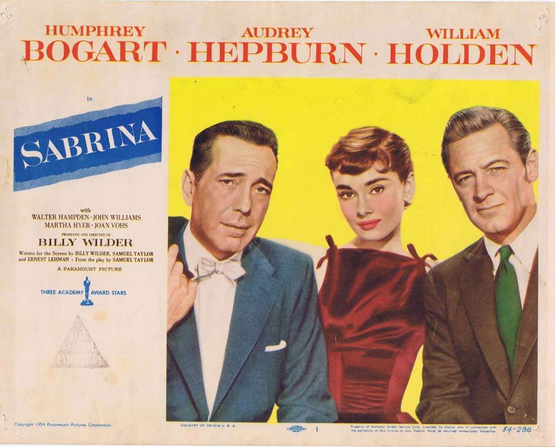SABRINA Original Lobby Card 1 Humphrey Bogart Audrey Hepburn