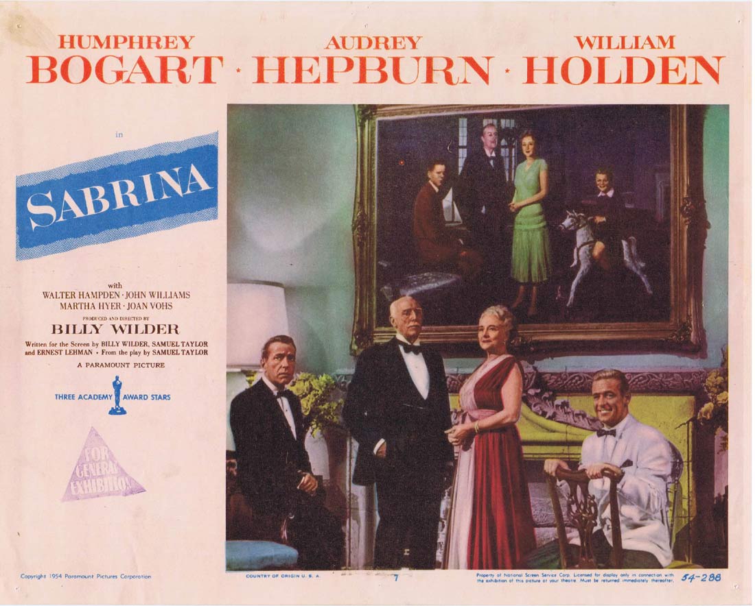 SABRINA Original Lobby Card 7 Humphrey Bogart Audrey Hepburn