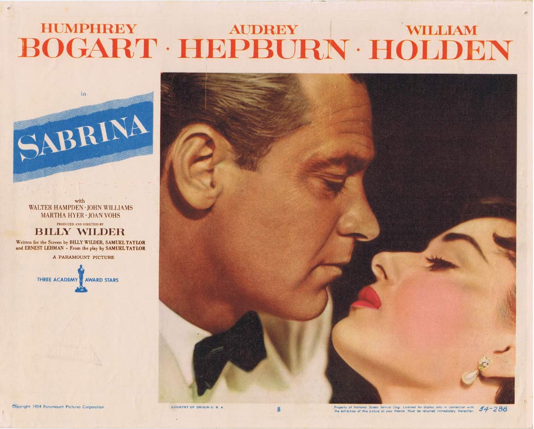 SABRINA Original Lobby Card 8 Humphrey Bogart Audrey Hepburn