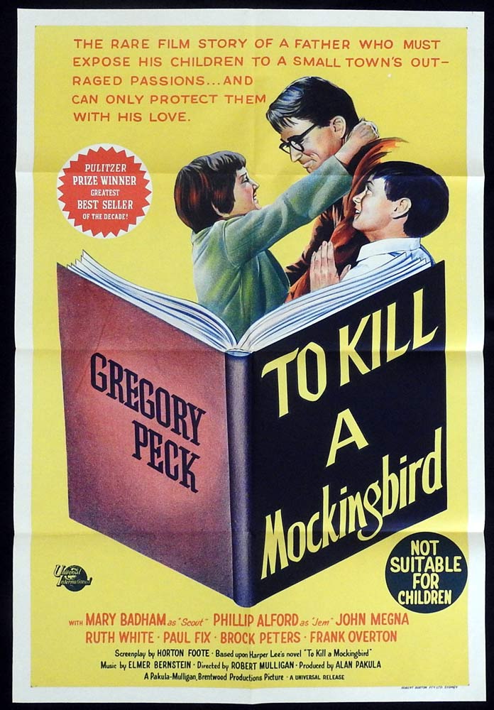 TO KILL A MOCKINGBIRD Original Aust One sheet Movie Poster Gregory Peck