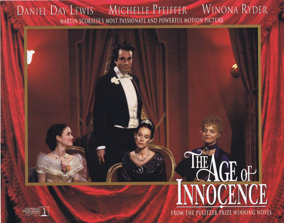 THE AGE OF INNOCENCE Original Lobby Card 1 Daniel Day-Lewis Michelle Pfeiffer