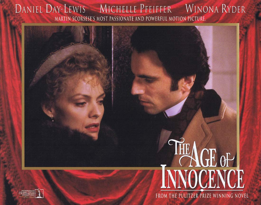 THE AGE OF INNOCENCE Original Lobby Card 2 Daniel Day-Lewis Michelle Pfeiffer