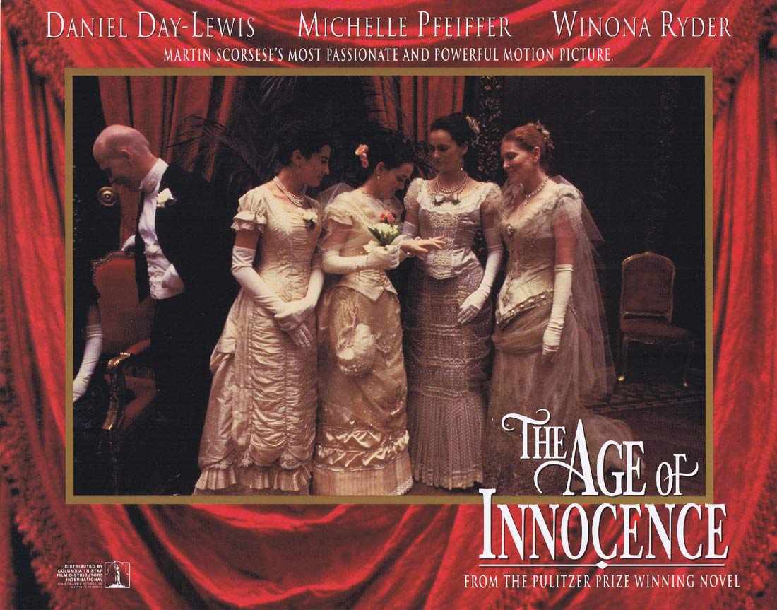 THE AGE OF INNOCENCE Original Lobby Card 3 Daniel Day-Lewis Michelle Pfeiffer