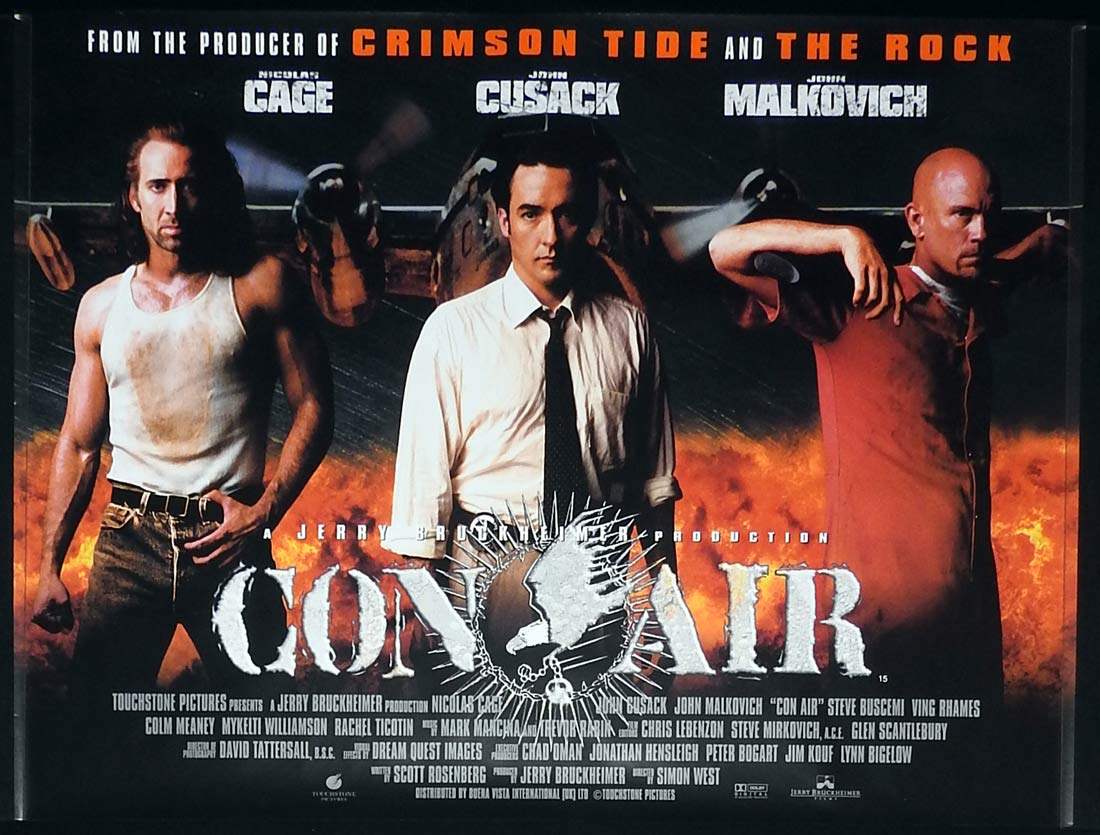 CON AIR Original ROLLED British Quad Movie Poster Nicolas Cage John Cusack