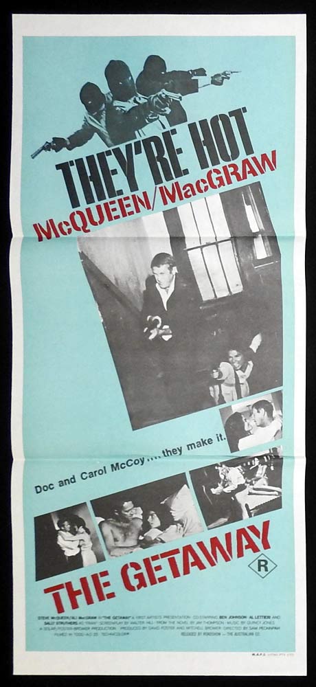 THE GETAWAY Original Daybill Movie Poster Steve McQueen Ali MacGraw