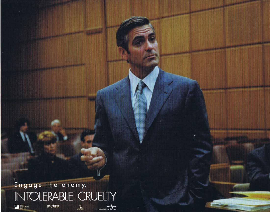 INTOLERABLE CRUELTY Original Lobby Card 7 George Clooney Catherine Zeta-Jones