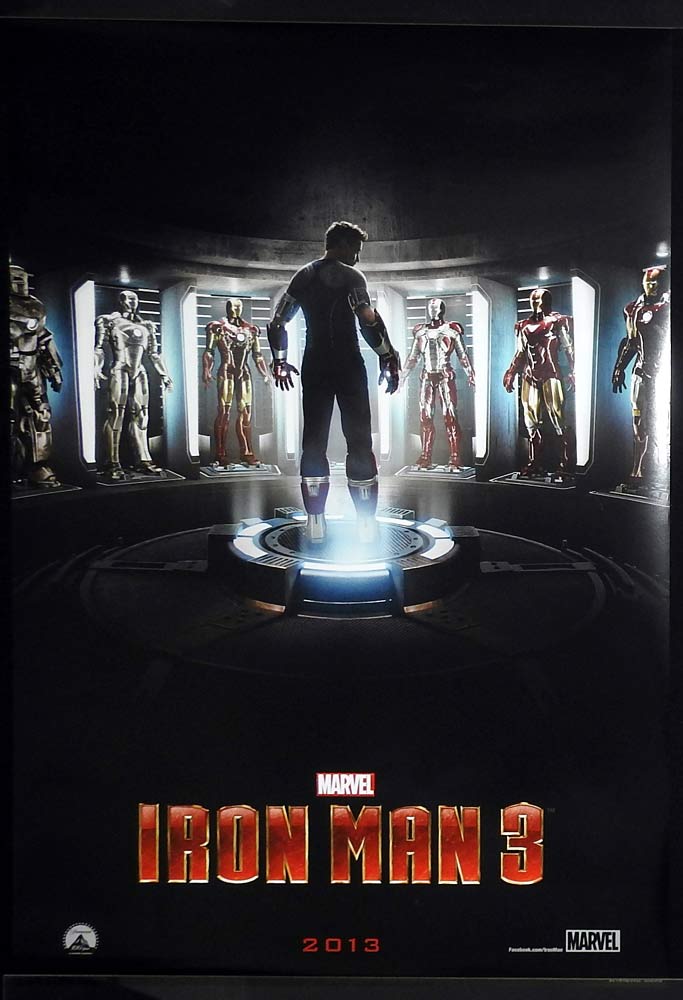 IRON MAN 3 Original Rolled US ADV One sheet Movie poster Robert Downey Jr. Gwyneth Paltrow