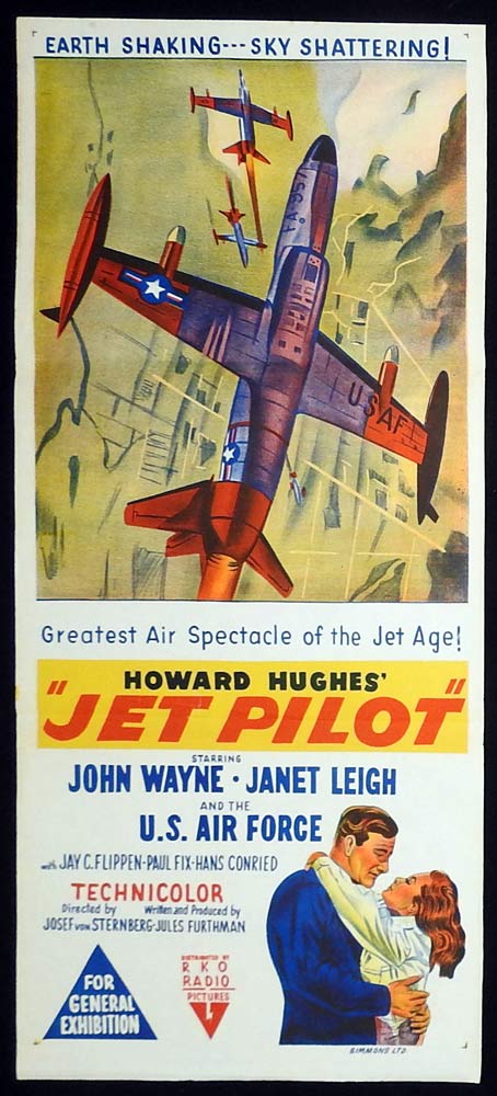 JET PILOT Original Daybill Movie Poster John Wayne Janet Leigh