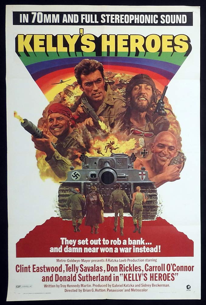 KELLY’S HEROES Original 70mm US One Sheet Movie poster Clint Eastwood
