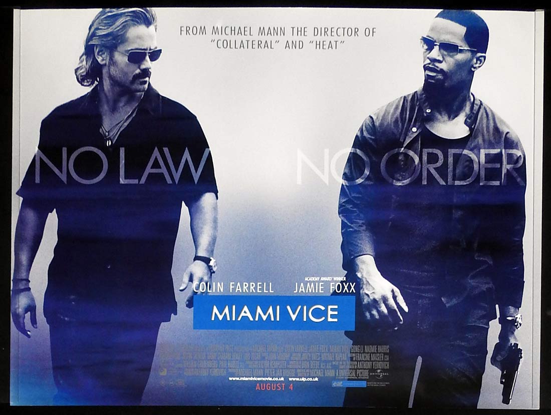 MIAMI VICE Original ROLLED British Quad Movie Poster Jamie Foxx Colin Farrell