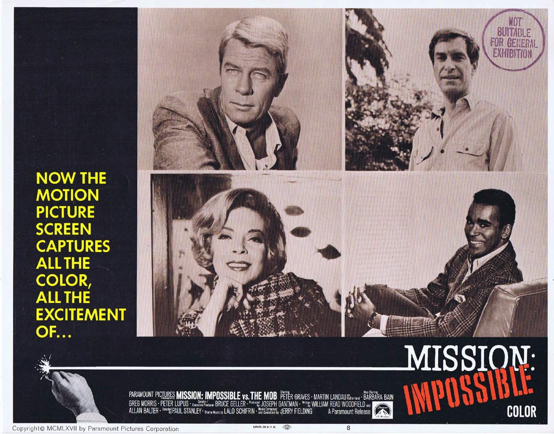 MISSION IMPOSSIBLE VS THE MOB Original Lobby Card 8 Peter Graves Martin Landau