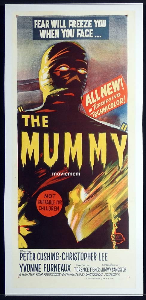 THE MUMMY Original LB Daybill Movie Poster HAMMER HORROR Christopher Lee