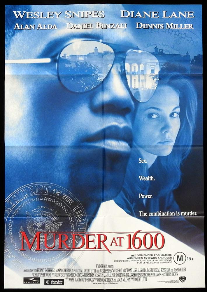 MURDER AT 1600 Original Original One sheet Movie Poster Wesley Snipes Diane Lane