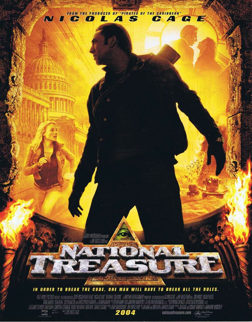 NATIONAL TREASURE Original Lobby Card 1 Nicolas Cage Sean Bean